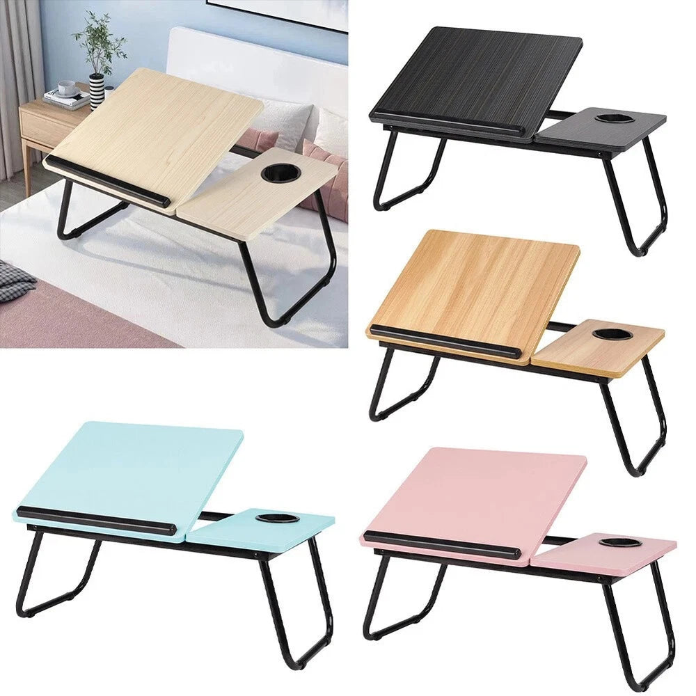 Folding Laptop Table Stand Bed Tray Sofa Lap Portable Computer Desk Breakfast UK