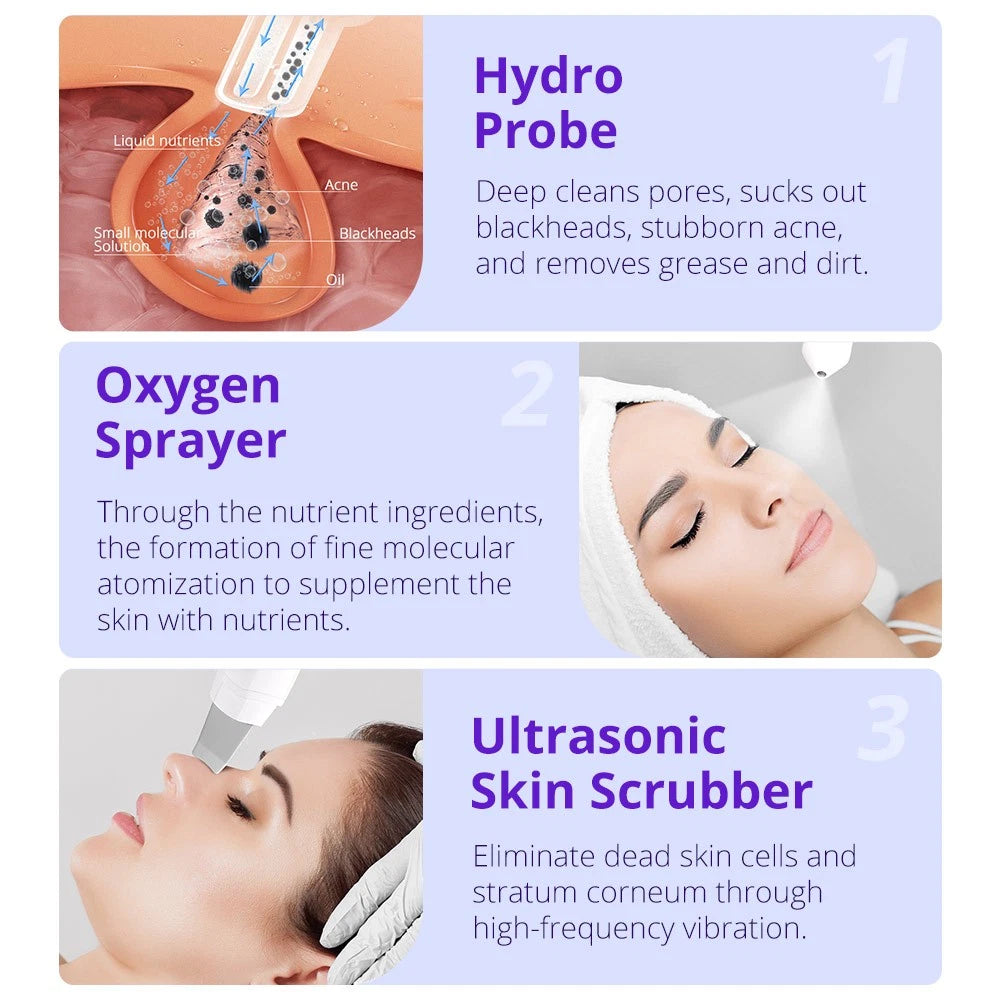 6 in1 Hydra Spa Water Facial Cleaner Aqua Peel Hydro Dermabrasion Beauty Machine