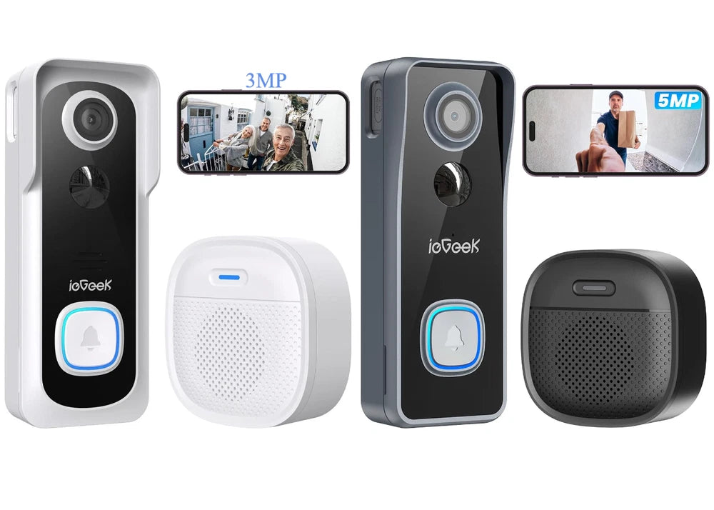 Wireless Smart Home Video Doorbell Camera, Indoor Chime WiFi Doorbell 2way Audio