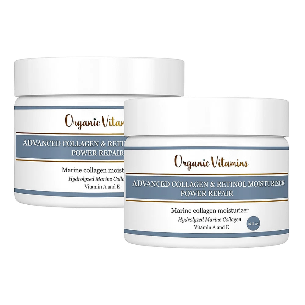 2 Natural Collagen Beauty Cream 8 oz HYDROLIZED SKIN CARE ( 2 JAR )Retinol Face