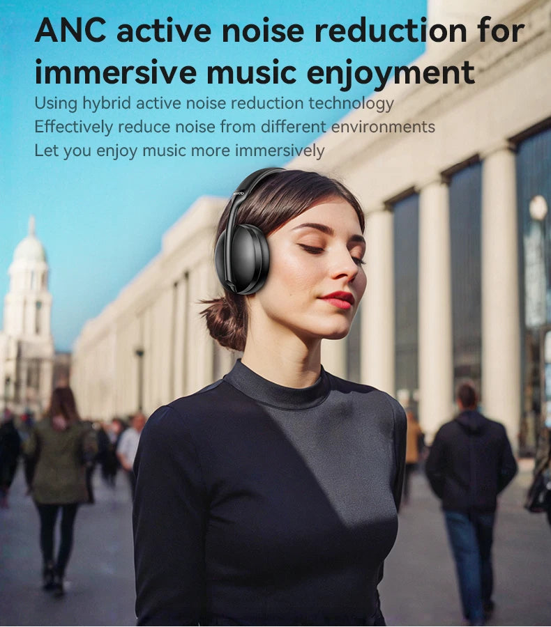 Wireless Bluetooth 5.3 Headphones with Noise Cancelling Over-Ear Earphones 60H