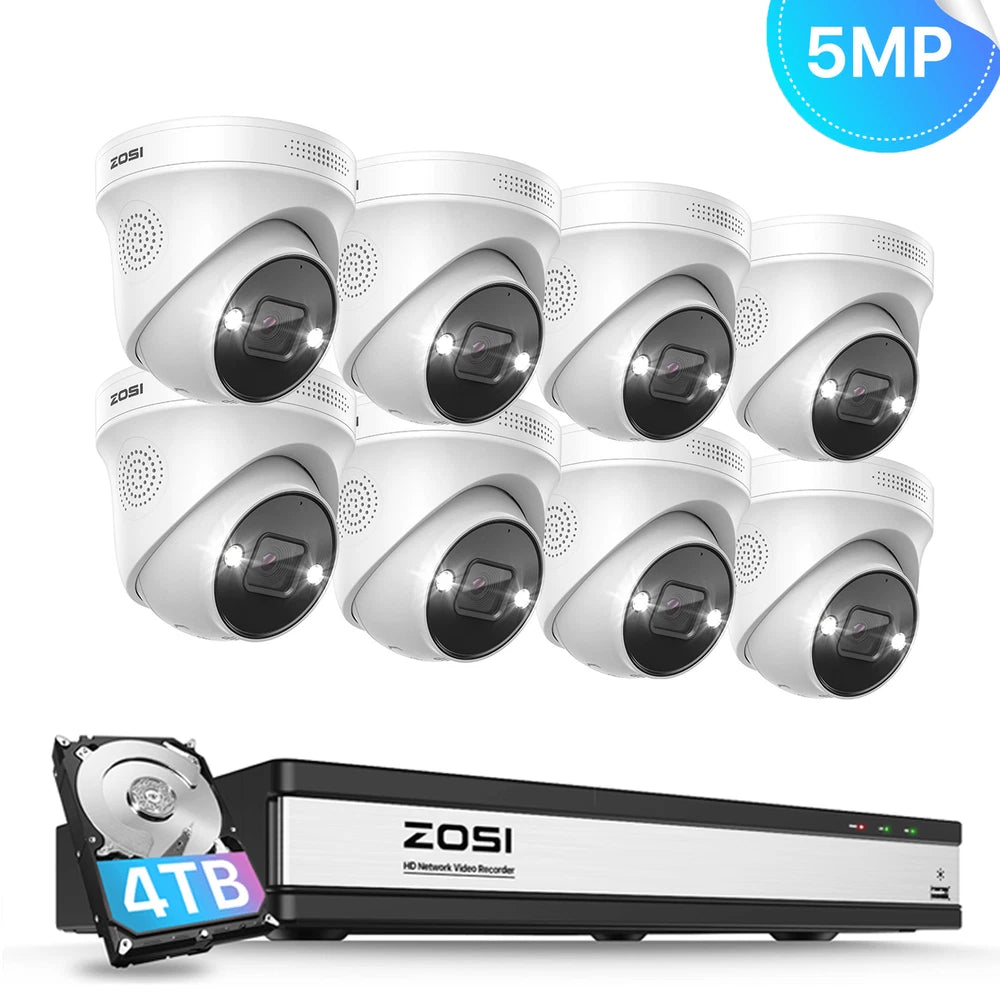 CAMERA POE CCTV 5MP HD IR Security Camera System 4K NVR Home Surveillance Outdoor
