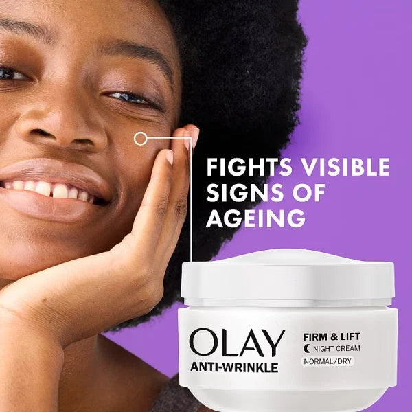 Olay Anti-Wrinkle Firm & Lift Moisturiser Anti-Aging Night Cream Dry Skin 50ml