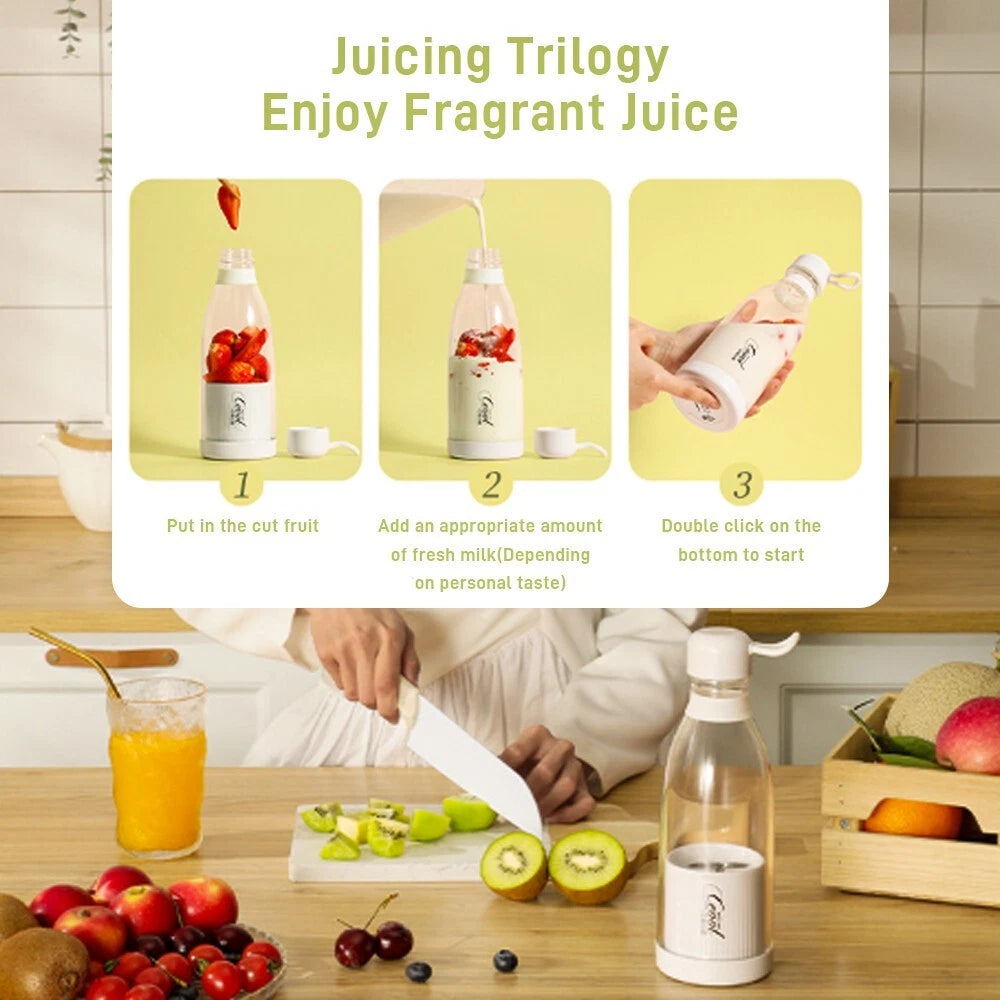 Portable Electric Juicer Cup Fruit Blender Maker Bottle Mixer USB Rechargeable.