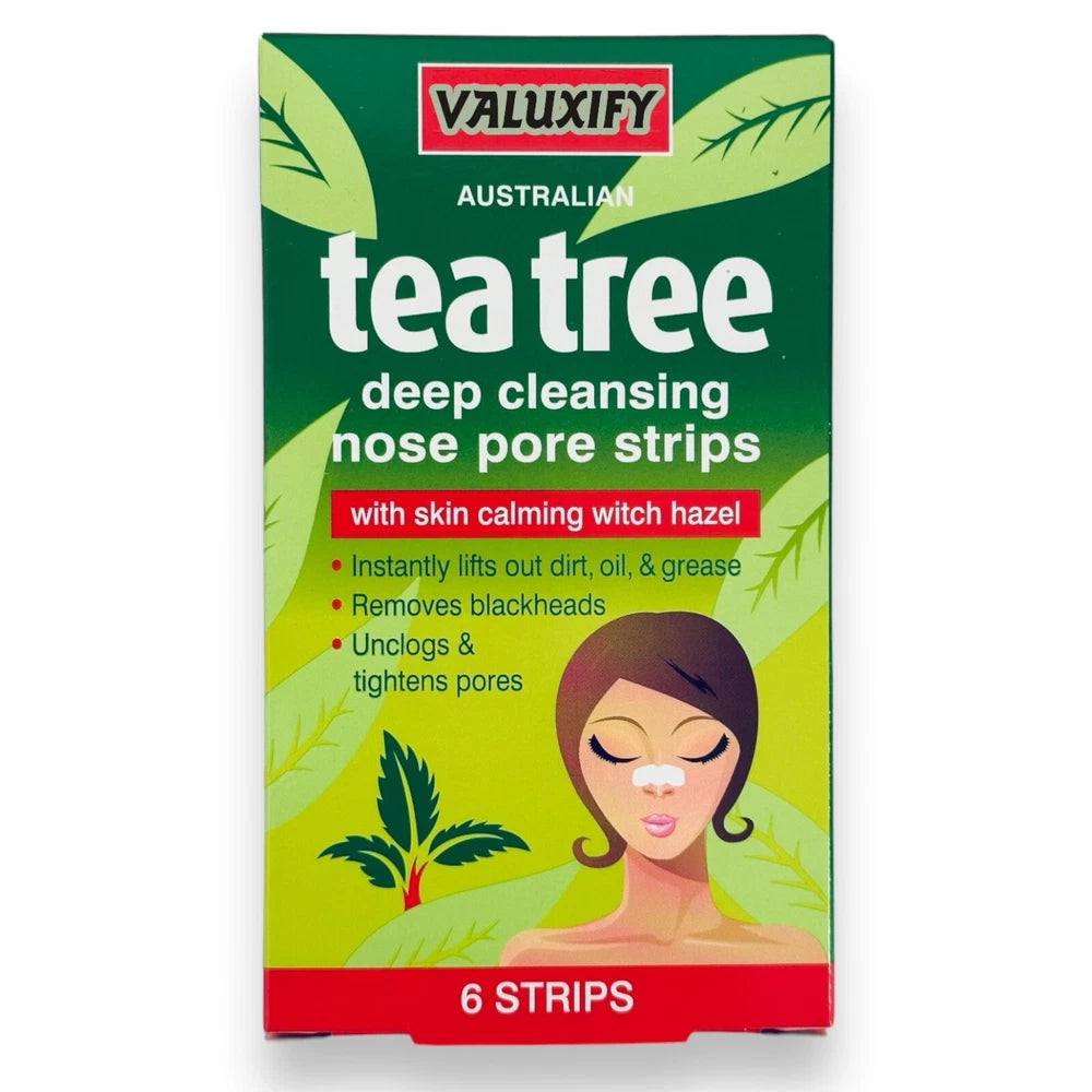 Tea Tree Nose Pore Strips Blackhead Removal Smooth Deep Cleansing Unclog Pores