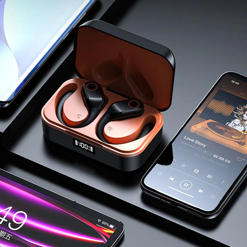 TWS Wireless Bluetooth Earphones Headphones Sports Running Bass Earbuds Ear Hook