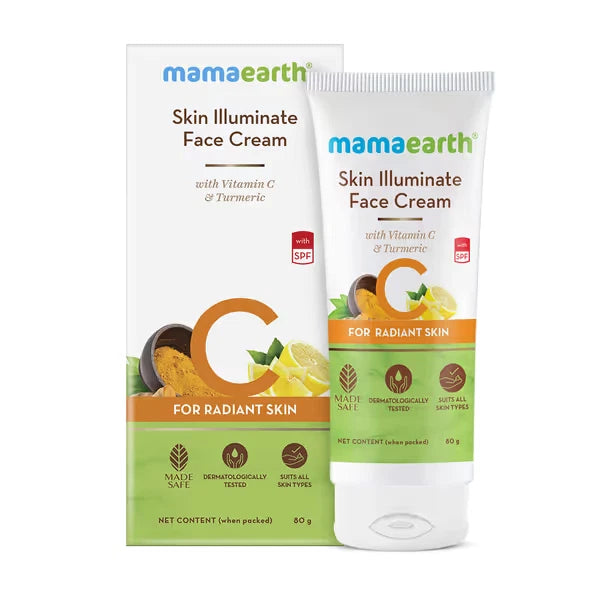 Mamaearth Skin Illuminate Face Cream with Vitamin C and Turmeric- 80GM