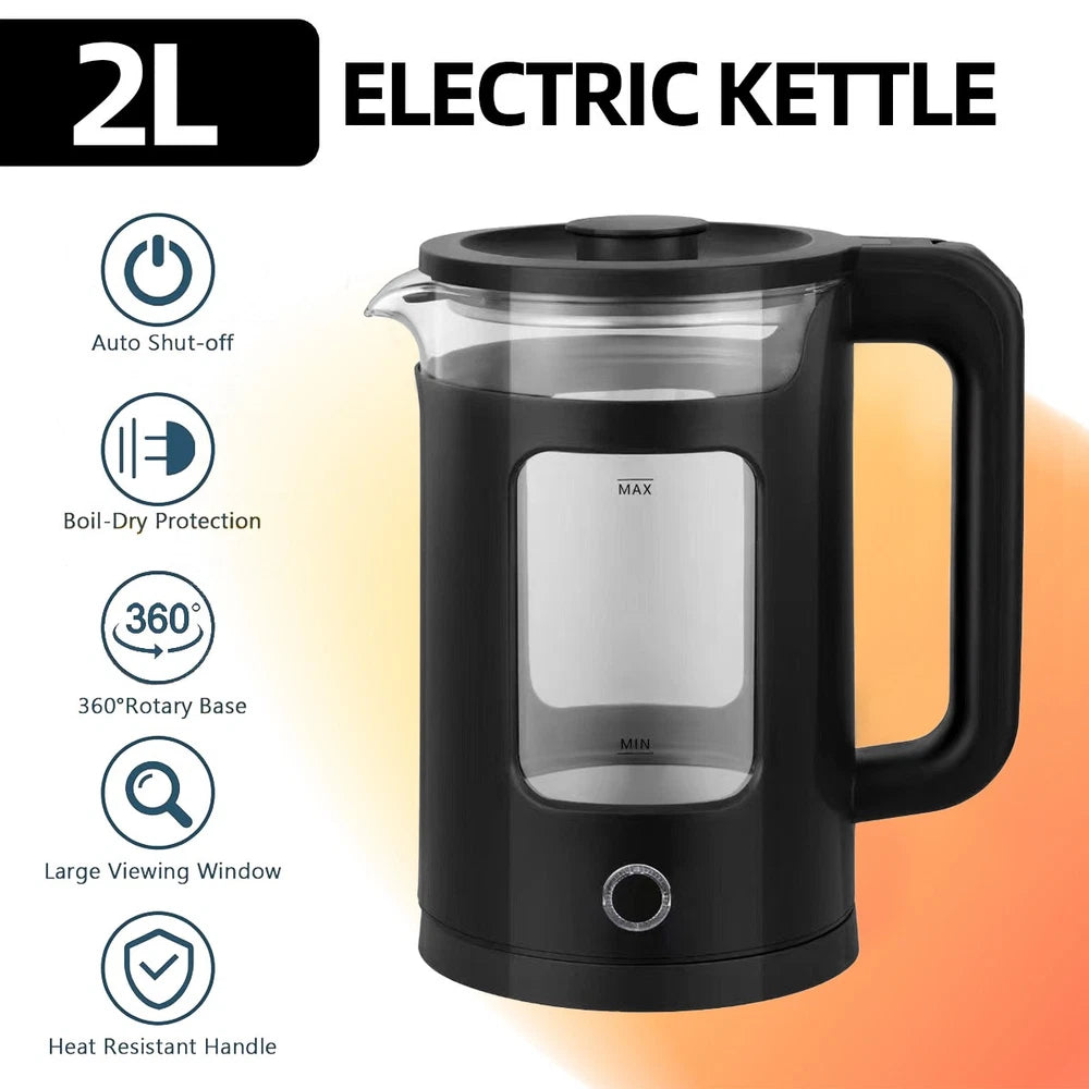 Electric Kettle Fast Boil 1500W Stainless Steel Jug Boil-Dry Protection