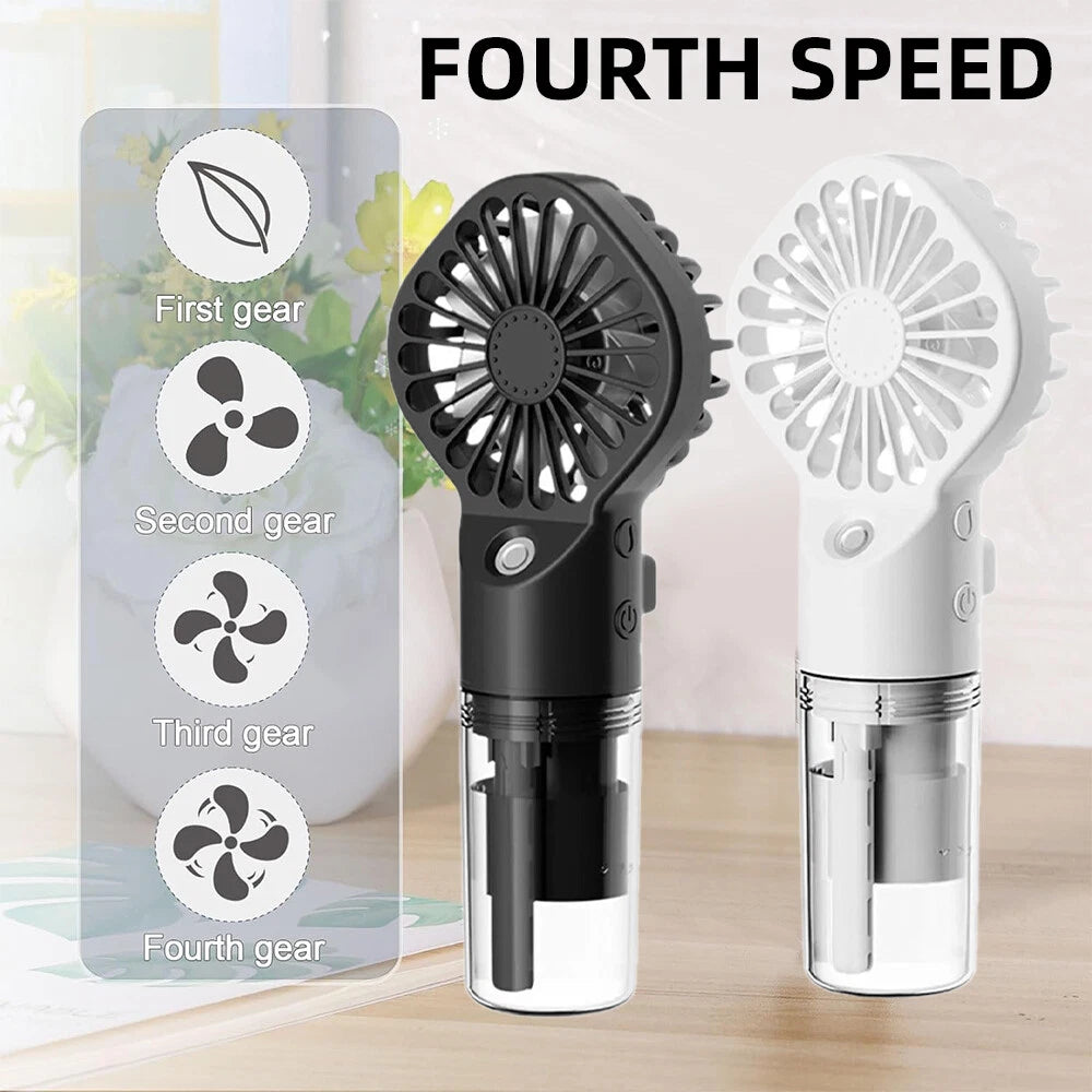 Portable Humidifier Fan Mini Handheld Cooling Mist Cooler Water Spray Travel NEW