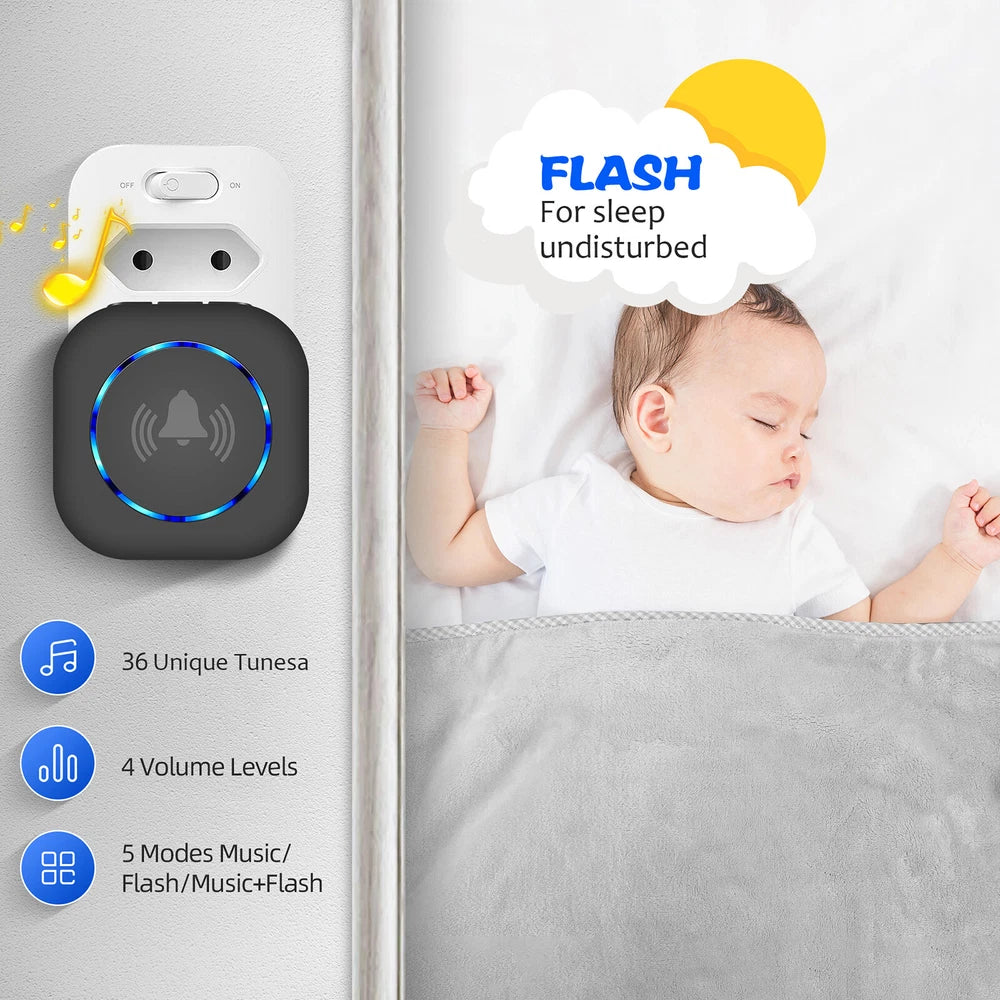 Wireless Door Bells 1000ft Long Range Waterproof Home Cordless Doorbell  Battery