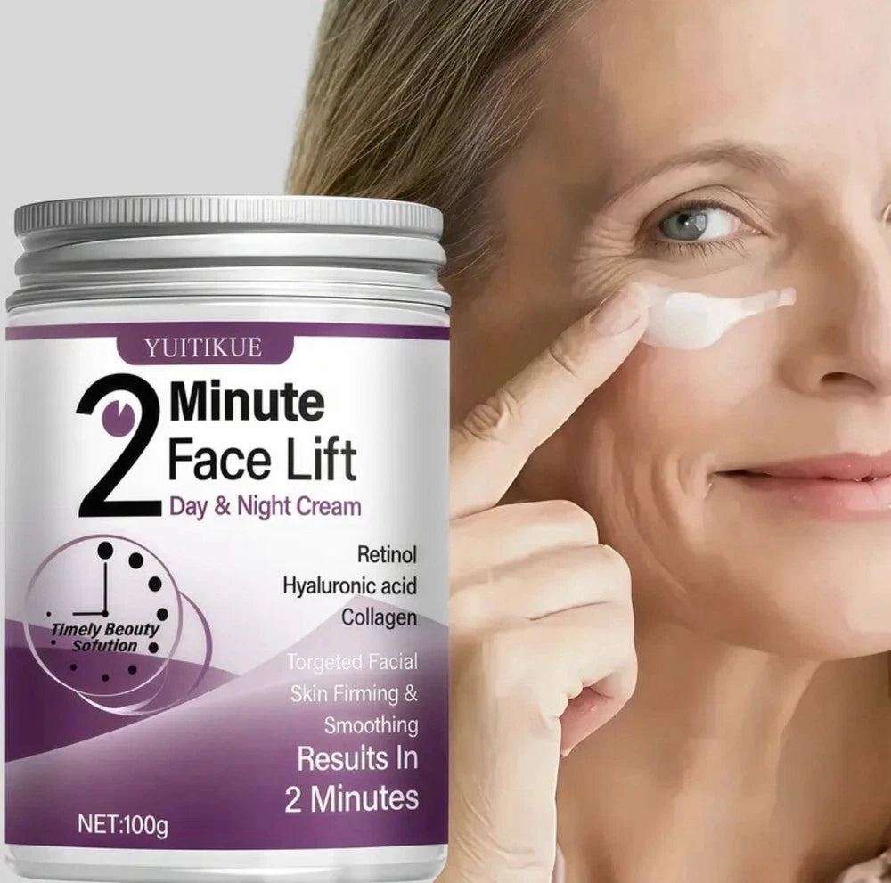 2 Minute Face Lift Day & Night Cream Retinol Hyaluronic Acid Collagen 100g New