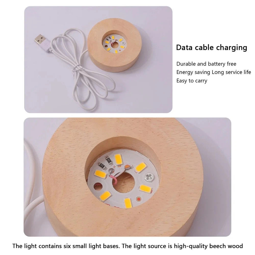 USB 3D Moon Planet Globe Galaxy Night Light LED Crystal Ball Table Lamp Bedside