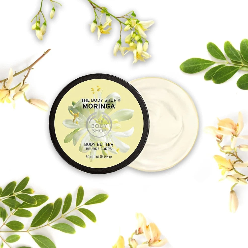 The Body Shop Body Butter British Rose, Moringa, Strawberry, Satsuma 50ml all 4