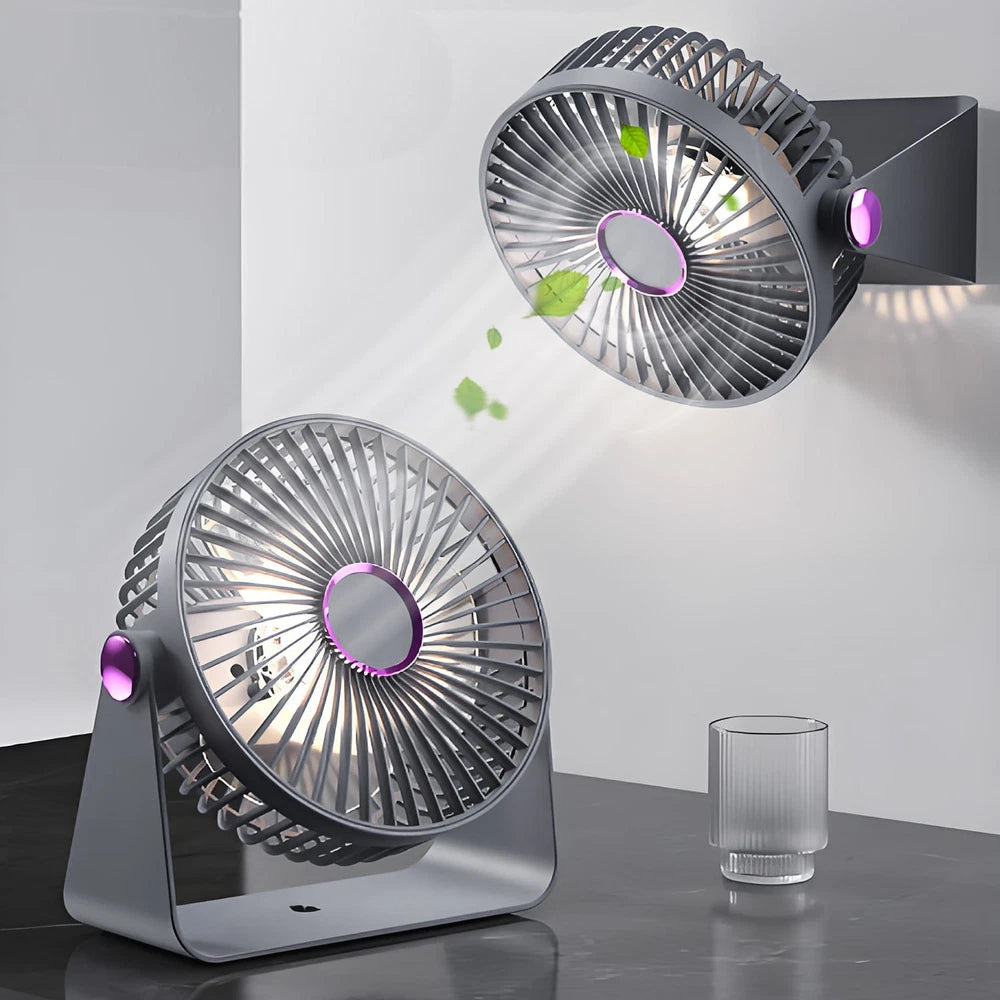 UK 5.9Inch Mini USB Rechargeable Desk Fan Portable Small Quiet Table Cooling Fan