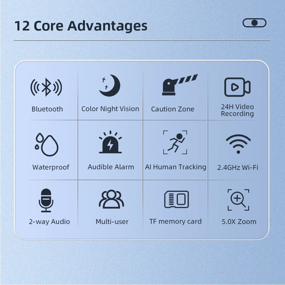 8MP 4K Wireless IP Camera WIFI Outdoor CCTV PTZ Smart Home Security IR Cam IP66