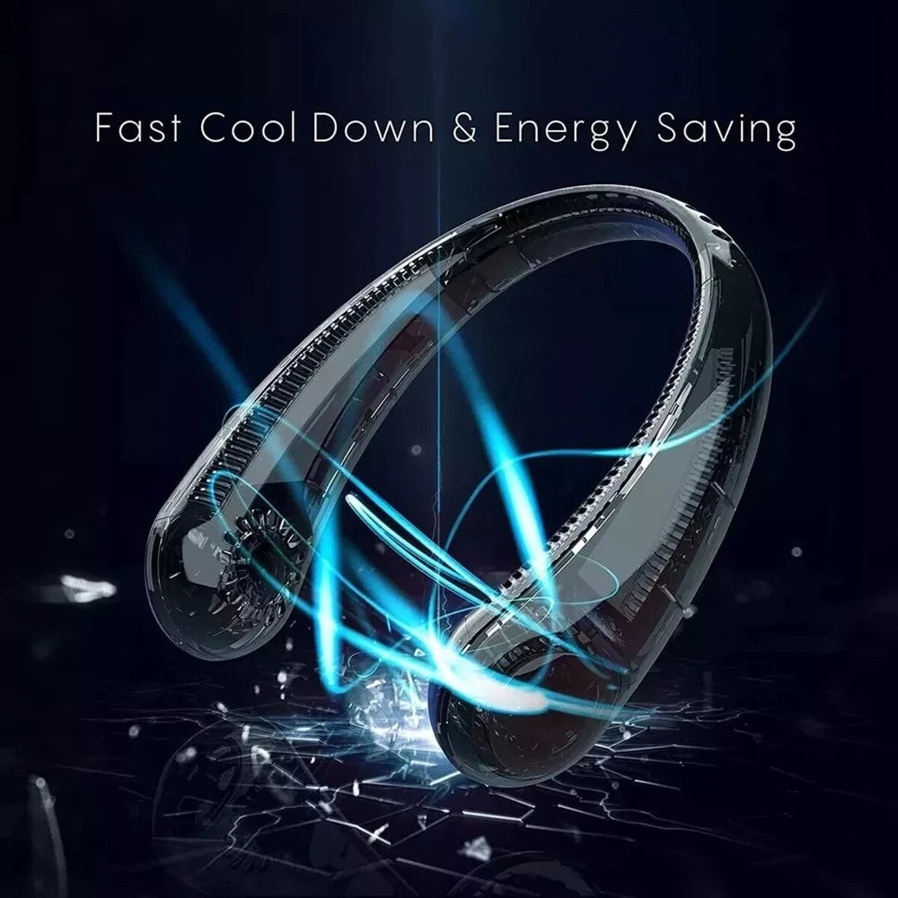 Portable Neck Mini Fan Lazy Neck Hanging USB Rechargeable Air Cooler Fan UK