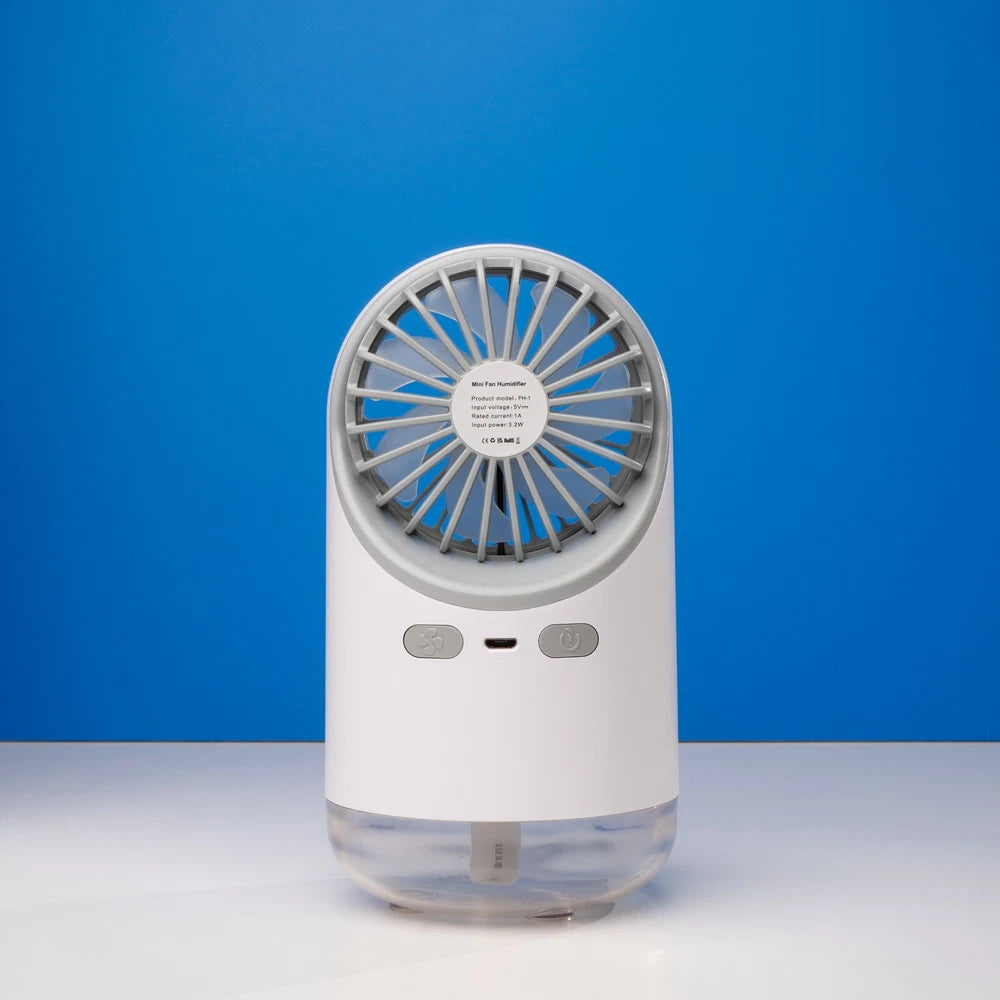 Portable Rechargeable Fan with Humidifier - Stay Cool and Comfortable Anywhere
