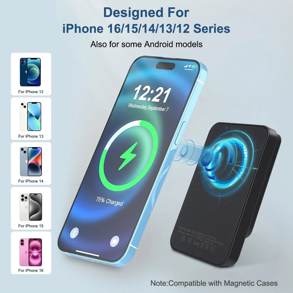 9000000mAh Power Bank Magsafe Magnetic USB Fast Charger Battery Pack for Phone