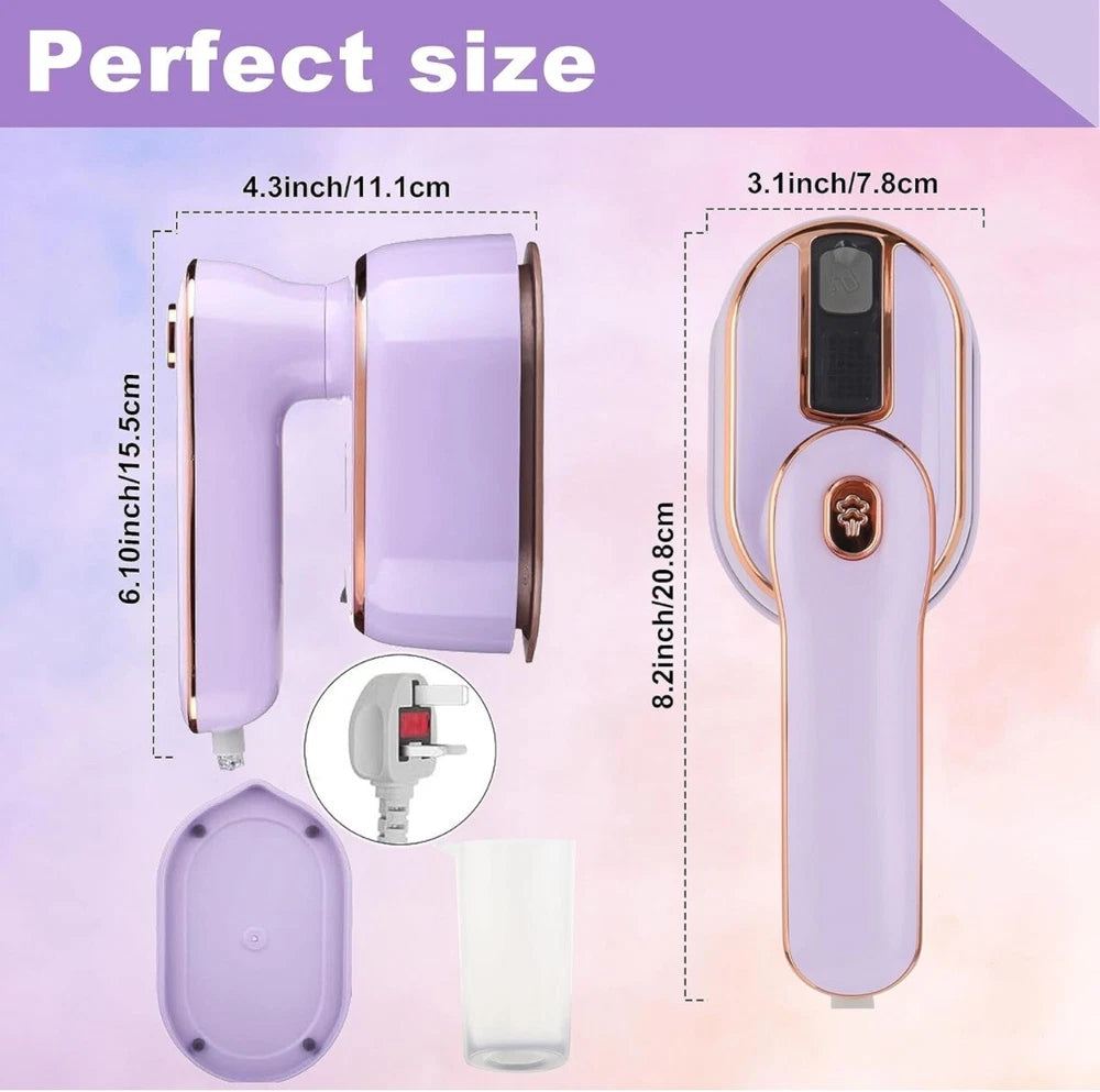 Mini Steam Iron, 1000W Foldable Handheld Travel Steamer Iron 15s Fast Heat Up