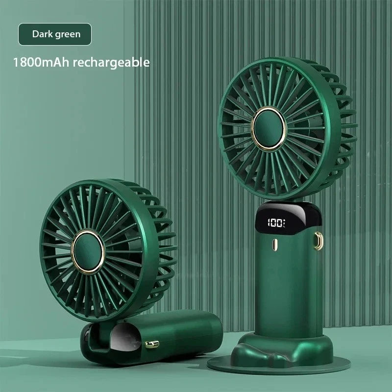 Portable Hand-held Fan Mini Folding Desk Fan Cooler Cooling Fan USB Rechargeable