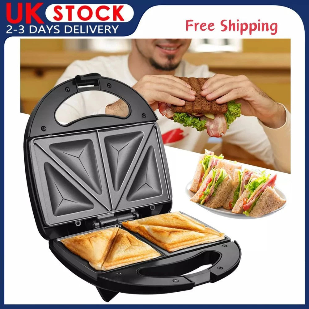Toastie Maker 2 Slice Sandwich Toaster Non-Stick Machine Easy Clean 750W New UK