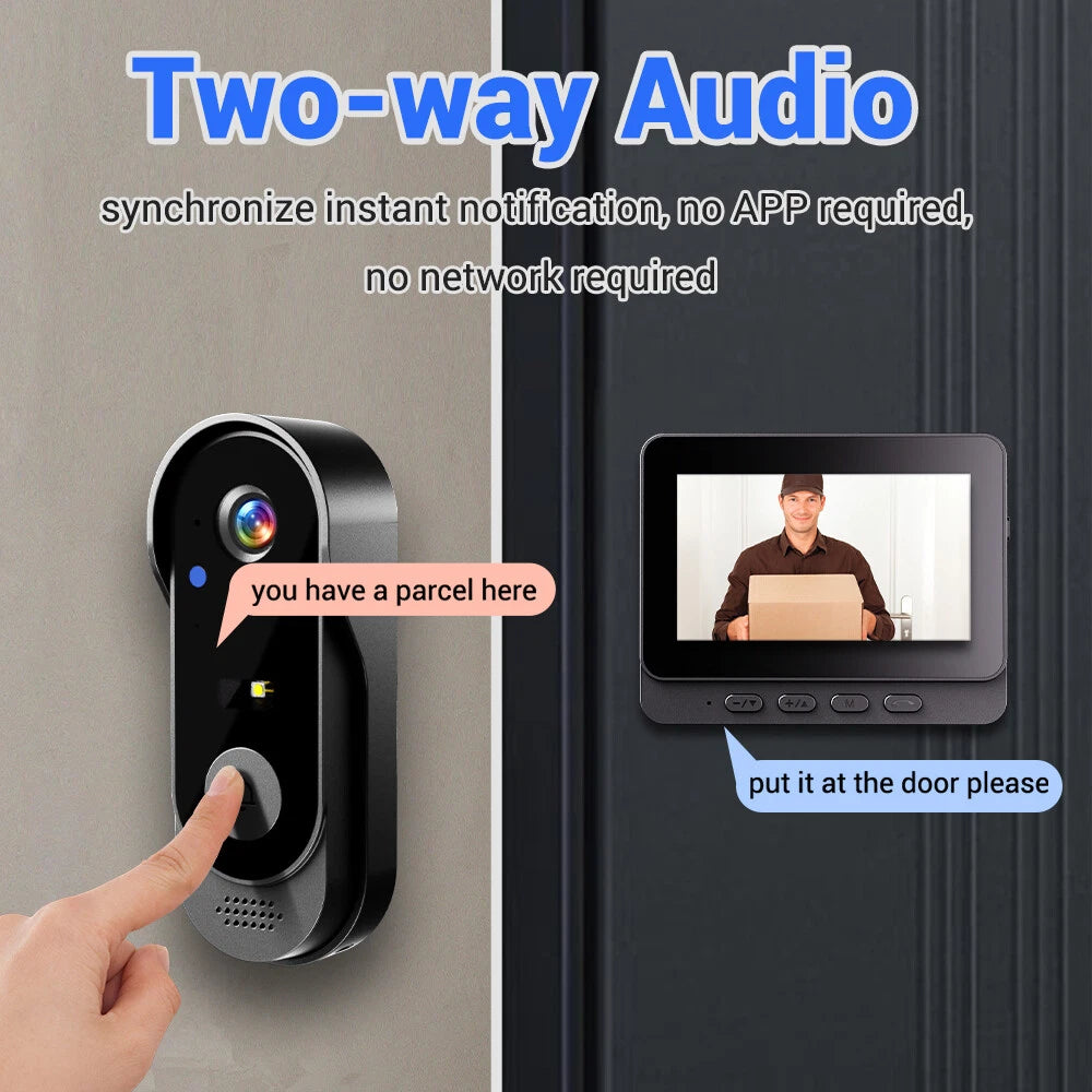 Smart Wireless Video Doorbell Security Streaming Camera Door Bell Intercom HD