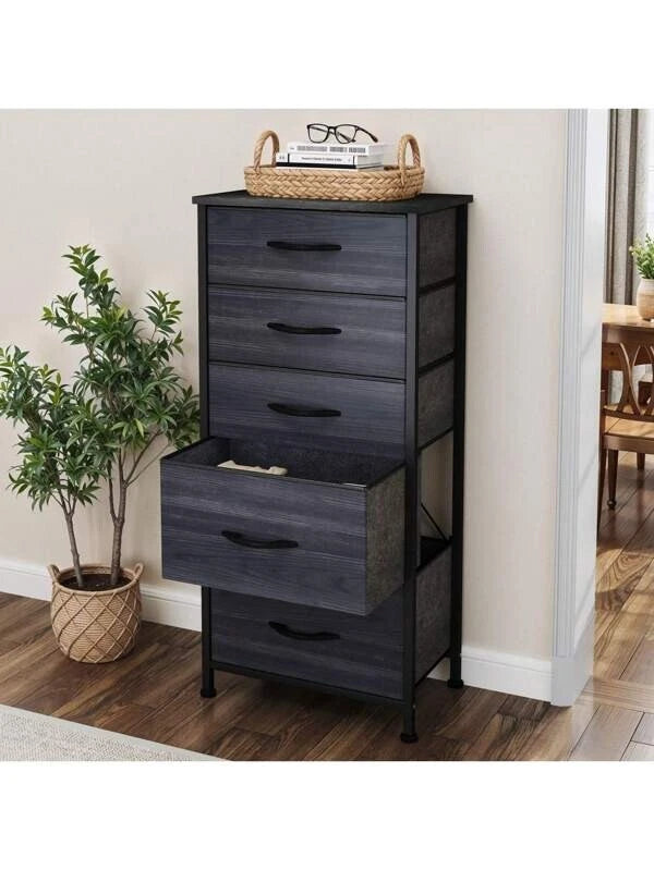 Chest of Drawers Bedroom Furniture Storage Bedside Cabinet 5 Fabric Drawer