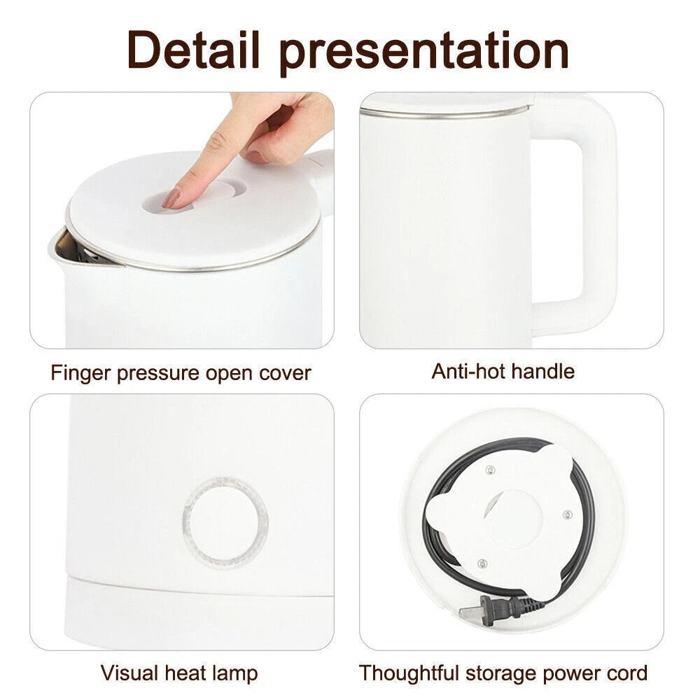 New 2.3L Electric Kettle Fast Boil 1500W Stainless Steel Jug Boil-Dry Protection