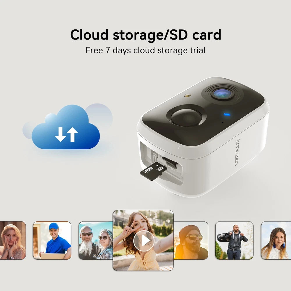 TMEZON Outdoor Security Camera Colour Night Vision Home WiFi Battery CCTV System