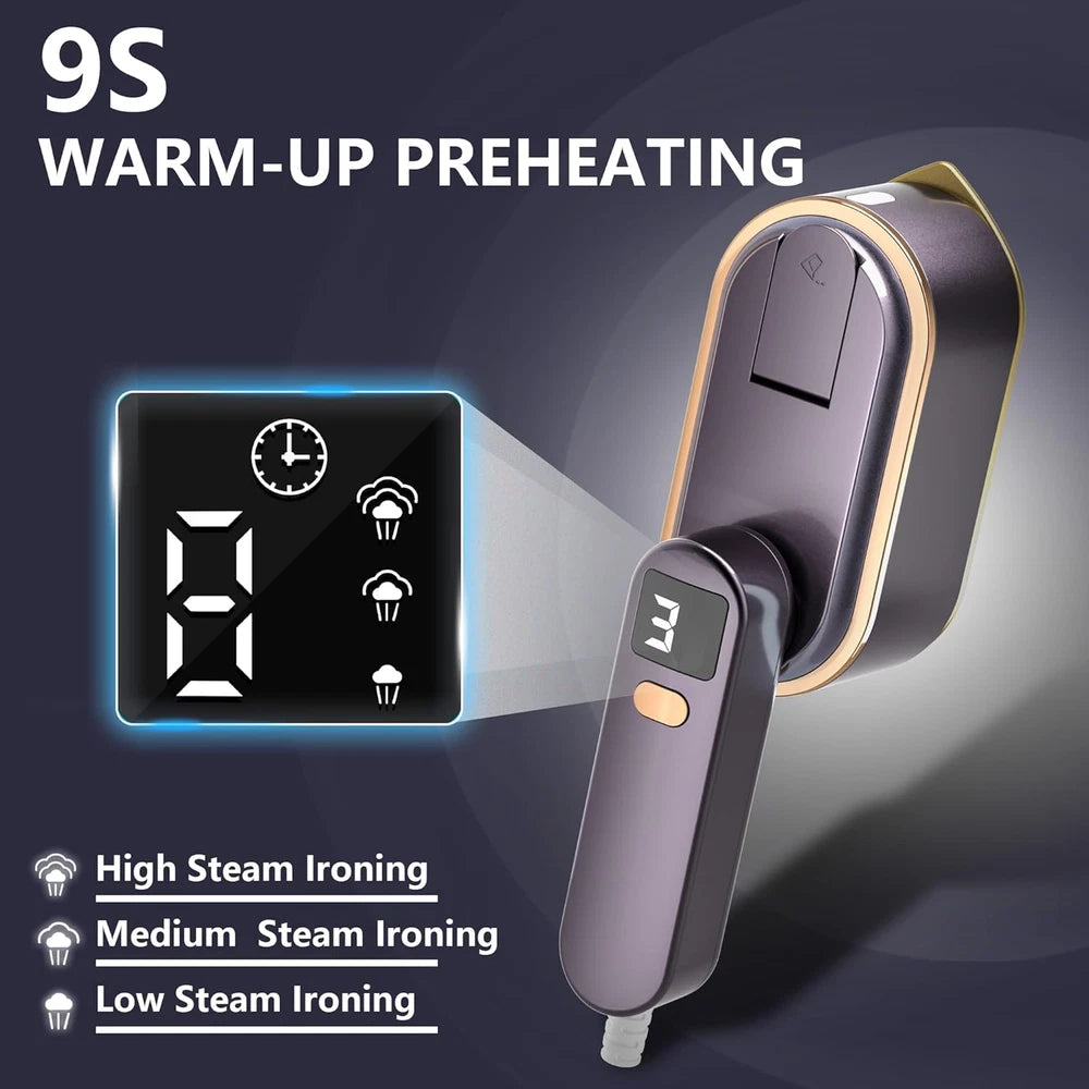 Travel Clothes Steamer Portable Iron - LCD Screen 2 in 1 Powerful Steam Clothing