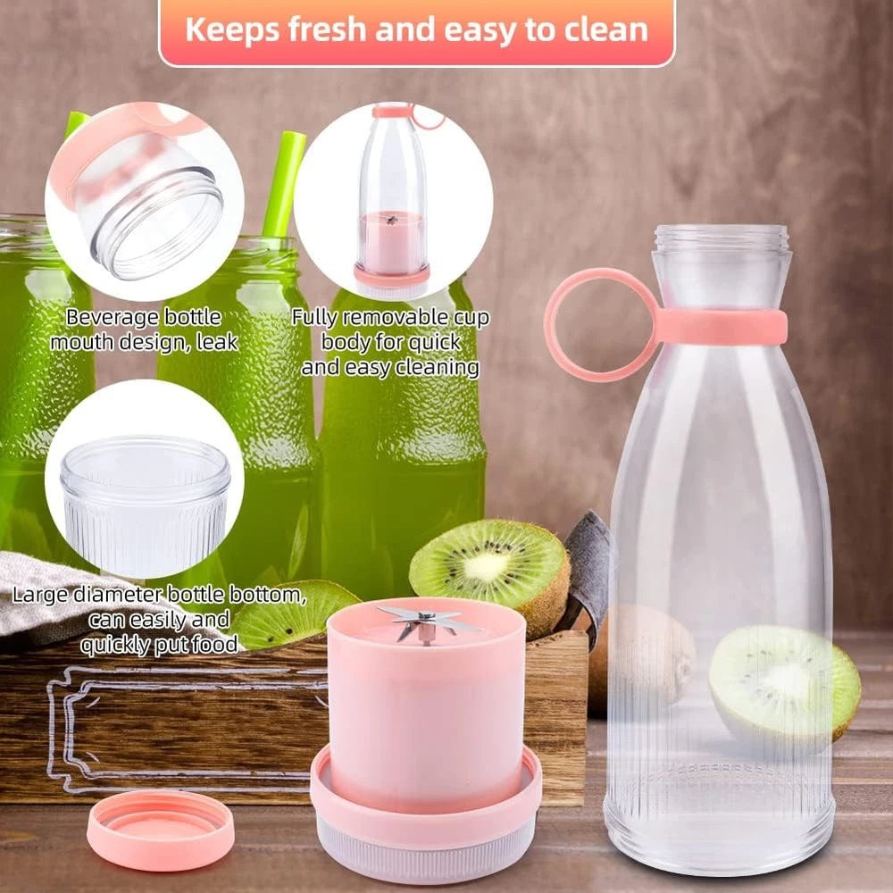 Portable Blender Bottle USB Rechargeable Mini Electric Travel Juicer Fruit Mixer