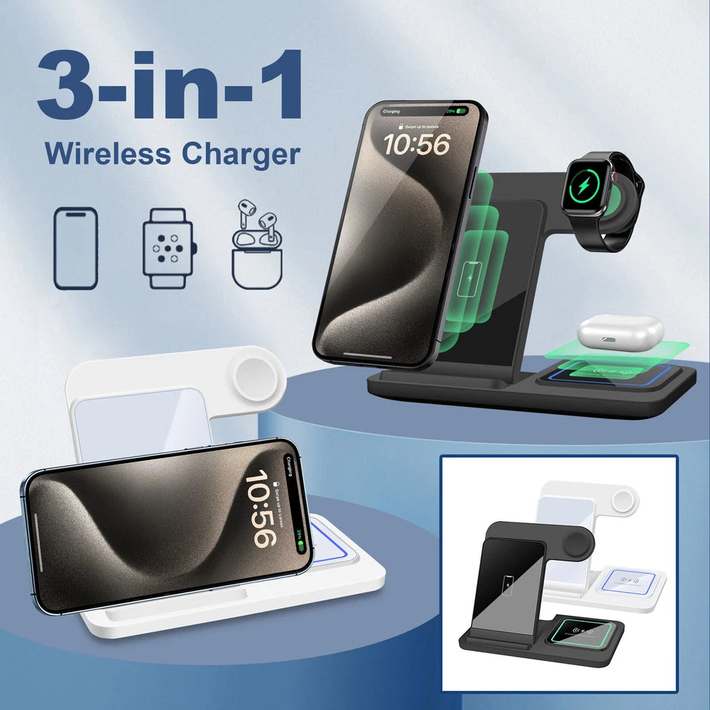 3in1 Wireless Charger Dock Charging Stand For Apple Watch Ultra 9 8 iPhone 16 15
