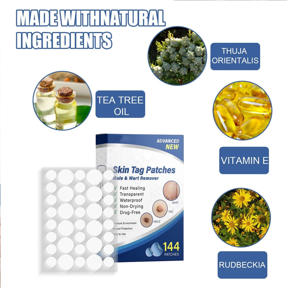 144pcs Skin Tag Remover Patches Quick Effective Mole Wart Removal Pad Sticker UK