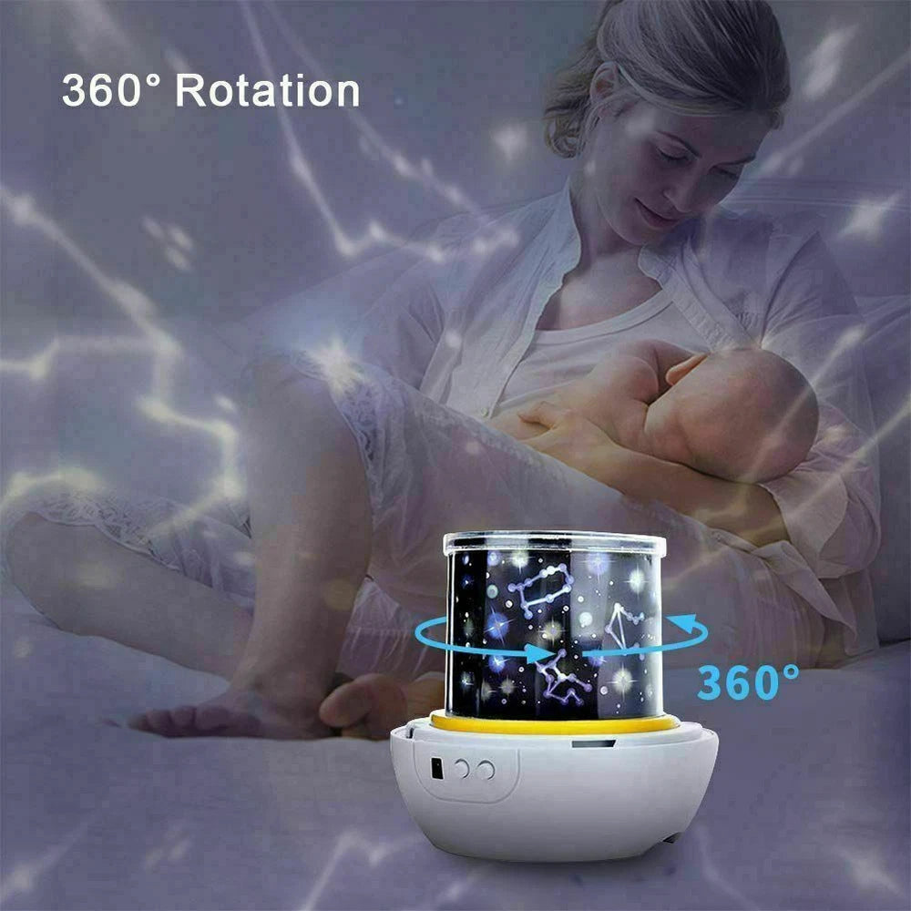 Kids Room LED Night Light Star Sky Projector Lamp 360° Rotating Starry Baby Gift