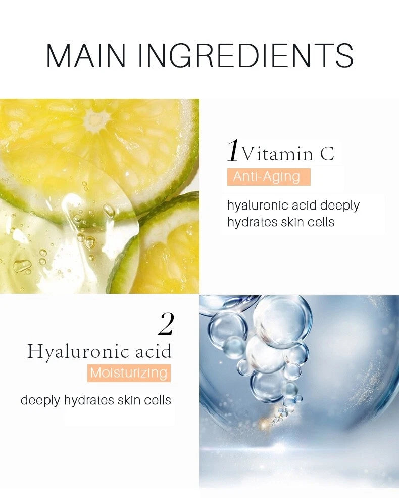 Vitamin C Face Serum Cream with Hyaluronic Acid-Anti Aging Anti Wrinkle 30ml