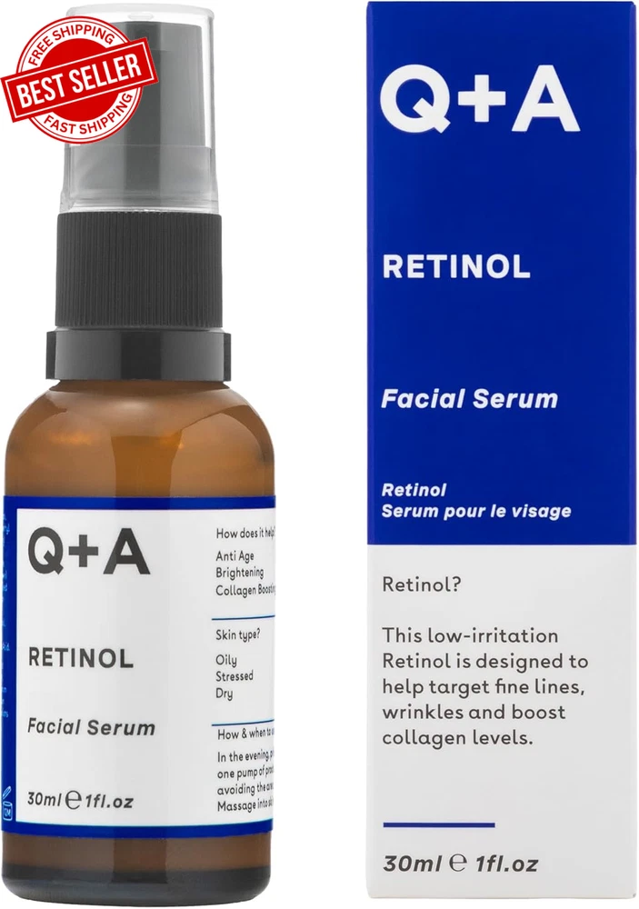 Vitamin C Brightening Face Serum Q+A Anti Ageing Hydrating Hyaluronic Acid 30ml