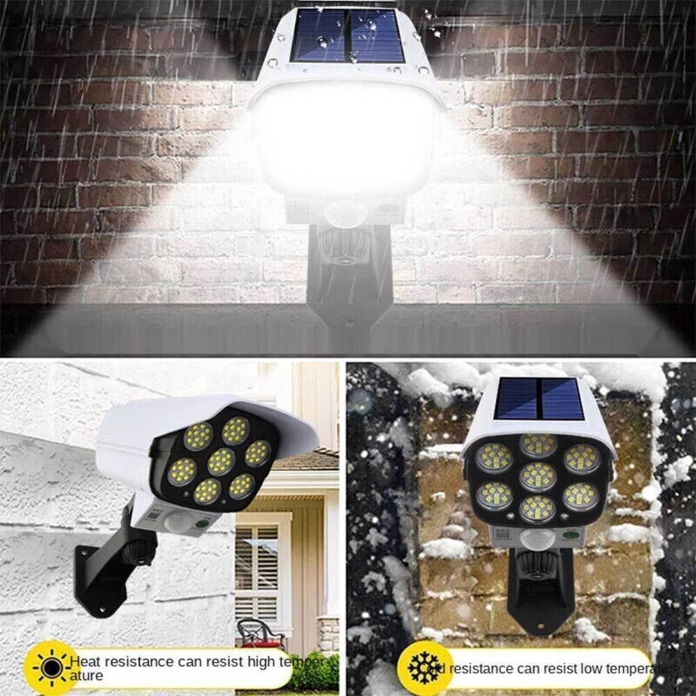 2X 77LED Solar PIR Motion Sensor Wall Light Outdoor Street Garden Security Lamp