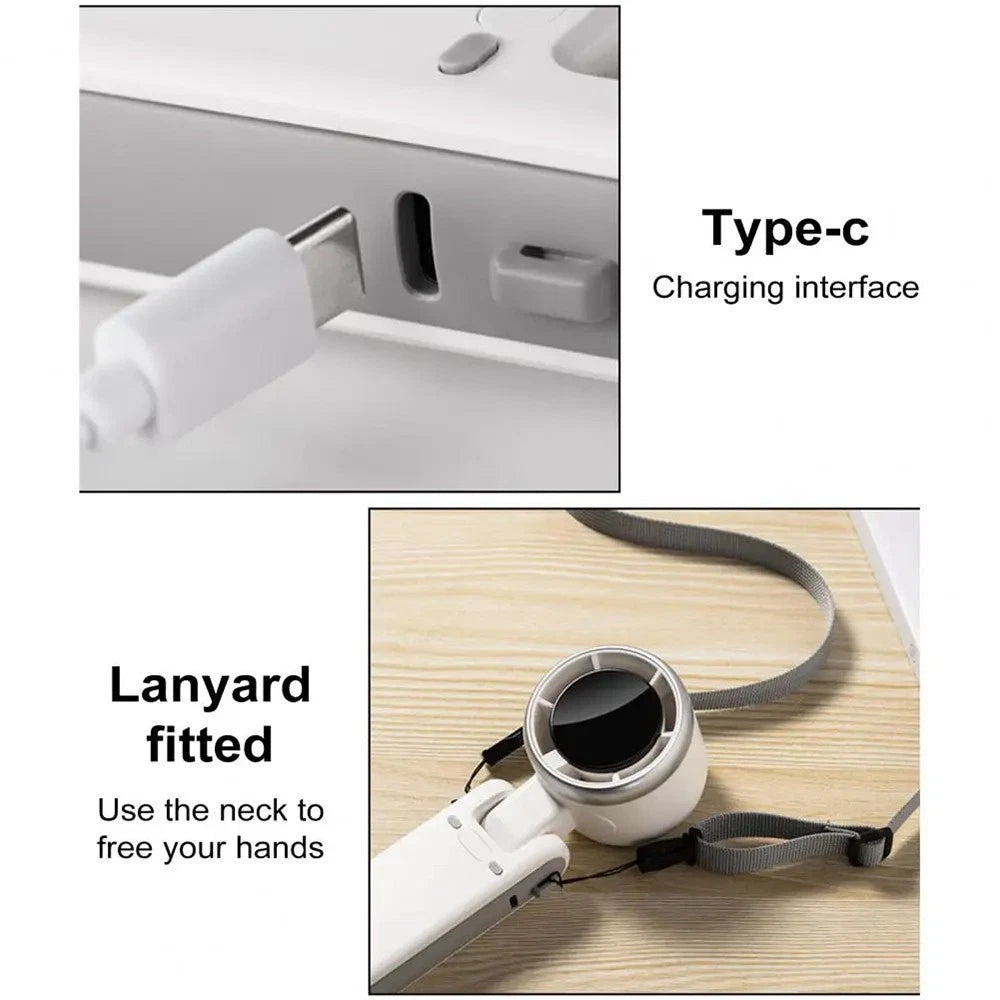 USB Rechargeable Mini Hand-Held Fan Portable Folding Desk Fan Cooler Cooling UK