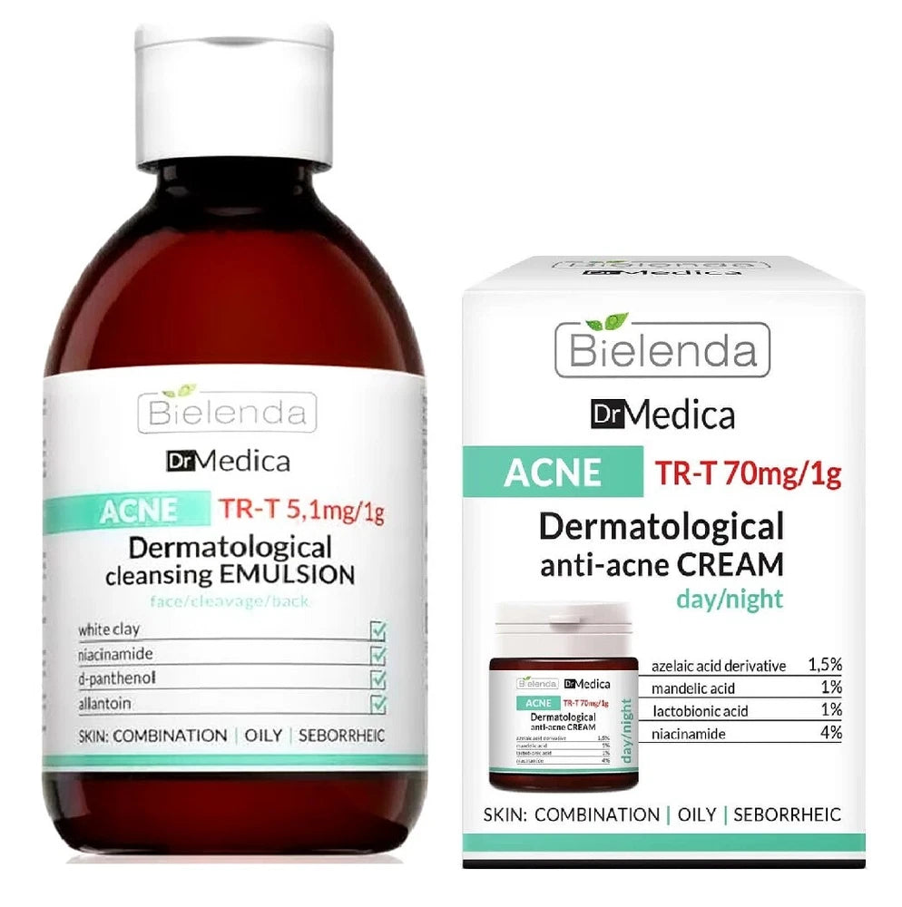 Bielenda Dr Medica Anti Acne Face Cream SerumTonic Cleansing Emulsion OILY SKIN