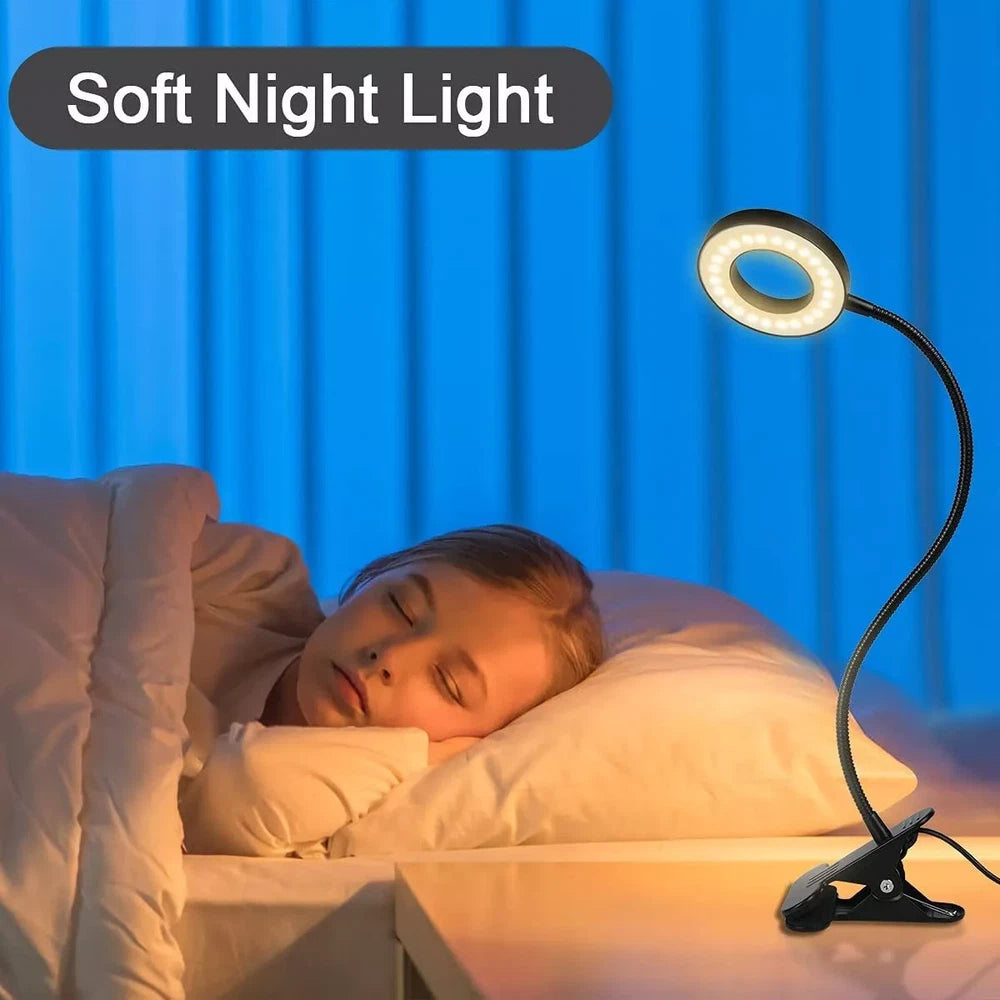 48 LED USB Clamp Clip On Flexible Desk Light Bed Reading Table Study Night Lamp