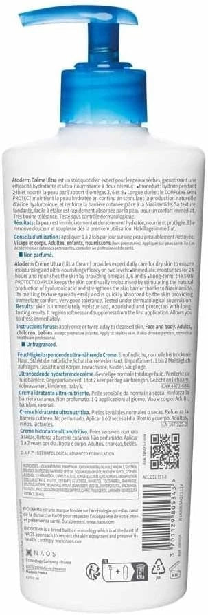 Bioderma Atoderm Ultra Nourishing Cream Unscented 2 x 500 ml