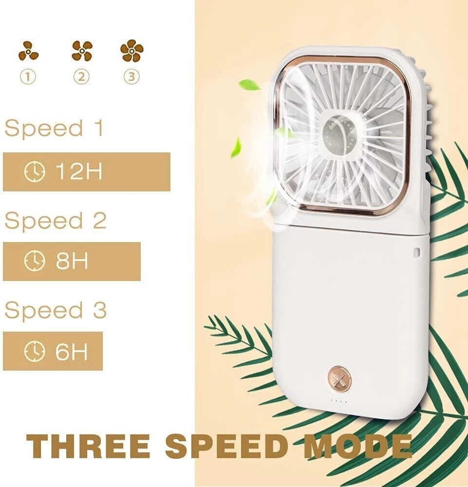 Mini Hand-held Fan， Portable Folding Desk Fan Cooler Cooling USB Rechargeable UK