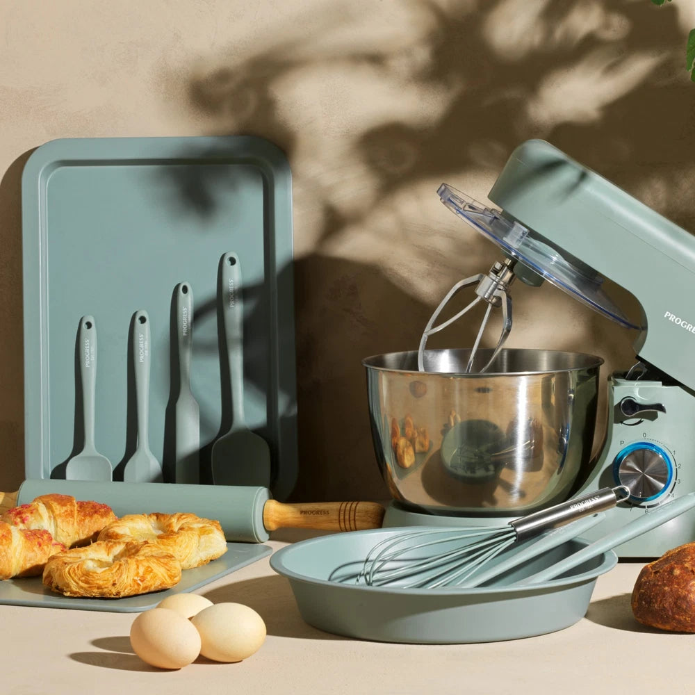 Progress Electric Stand Mixer 8 Speeds Stainless Steel 4L Bowl Go Bake Teal