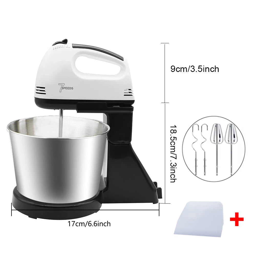 7 Speed + Cake Electric Stand Mixer Food Multi Mixing Bowl Blender Beater Dough
