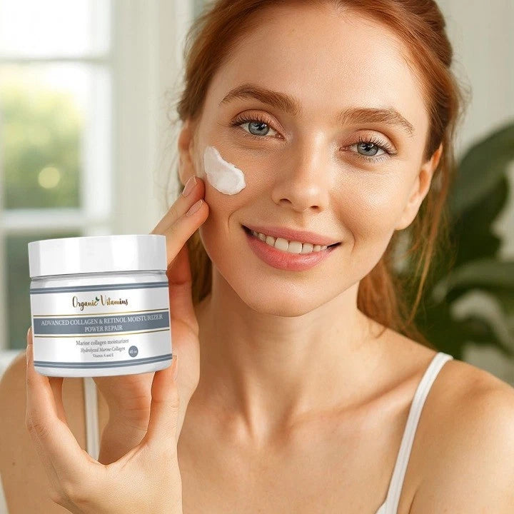 2 Natural Collagen Beauty Cream 8 oz HYDROLIZED SKIN CARE ( 2 JAR )Retinol Face