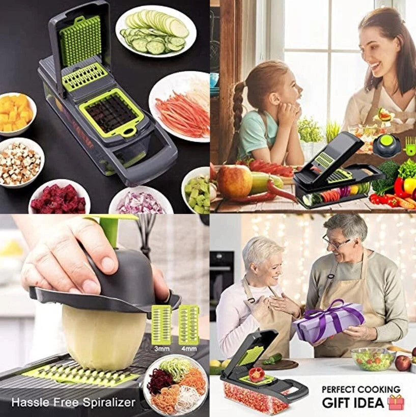 16 in 1 Vegetable Chopper Salad Fruit Mandolin Slicer Food Dicer Cutter Peeler