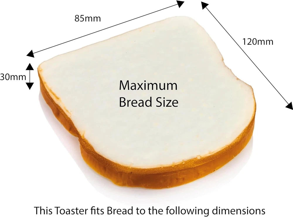 Toaster 2 Slice Wide Slot - Cool Touch Crumb Tray Variable Browning - Cream