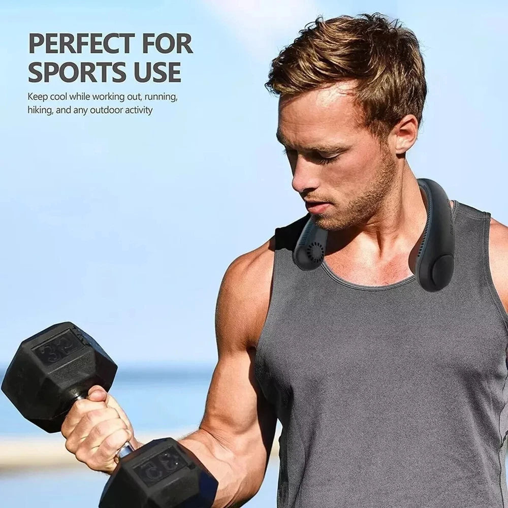 Portable Neck Mini Fan Lazy Neck Hanging USB Rechargeable Air Cooler Fan UK