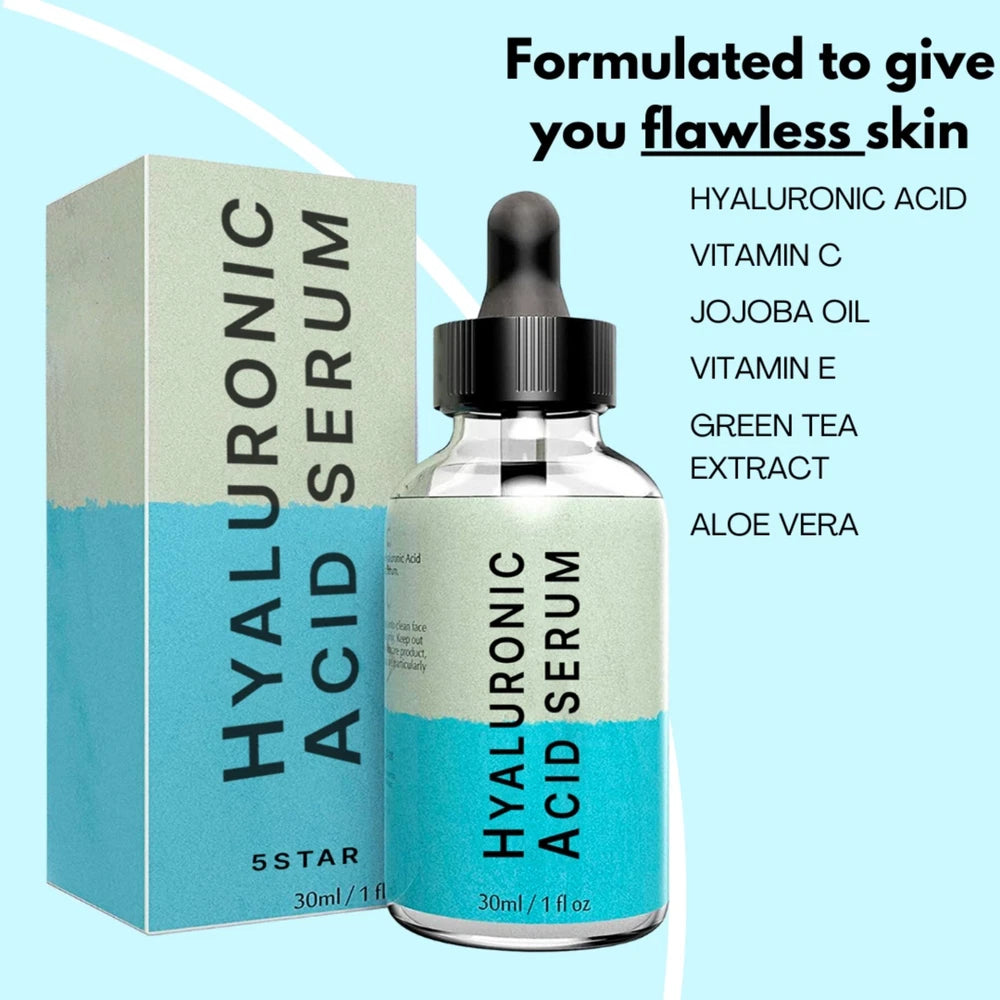 100% Hyaluronic Acid Serum 30ml Dropper Tightening Hydrating Fine Wrinkles