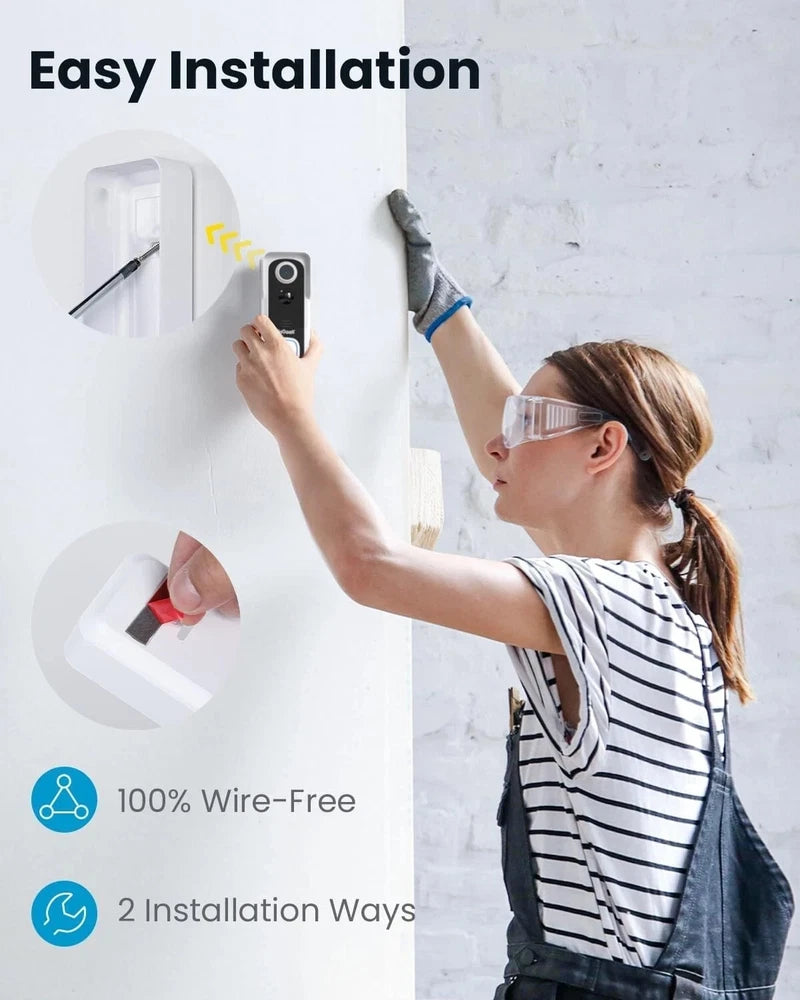 Wireless Smart Home Video Doorbell Camera, Indoor Chime WiFi Doorbell 2way Audio